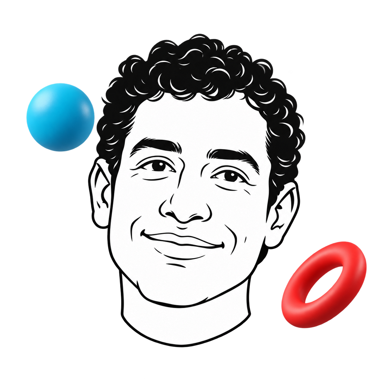 Ilustración 2D provisional para Carlos Ricardo Lina, con elementos 3D
